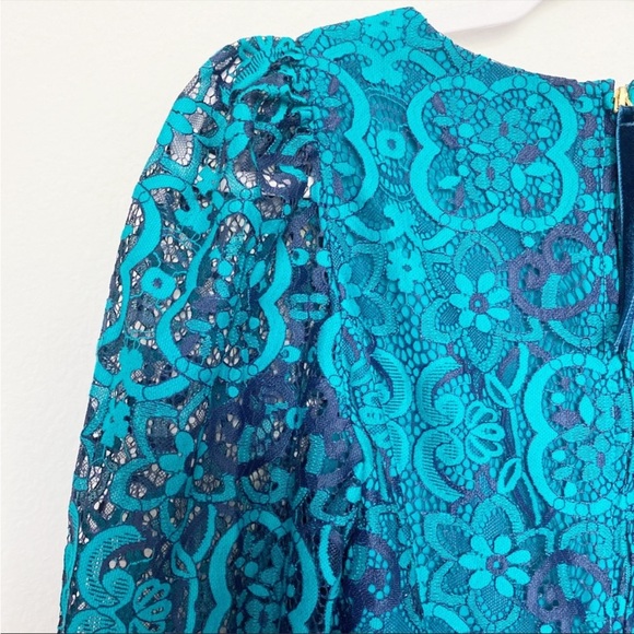NWT Lilly Pulitzer Georgi Dress Valencia Teal Two Tone Carnival Lace Size 0 - Picture 11 of 12